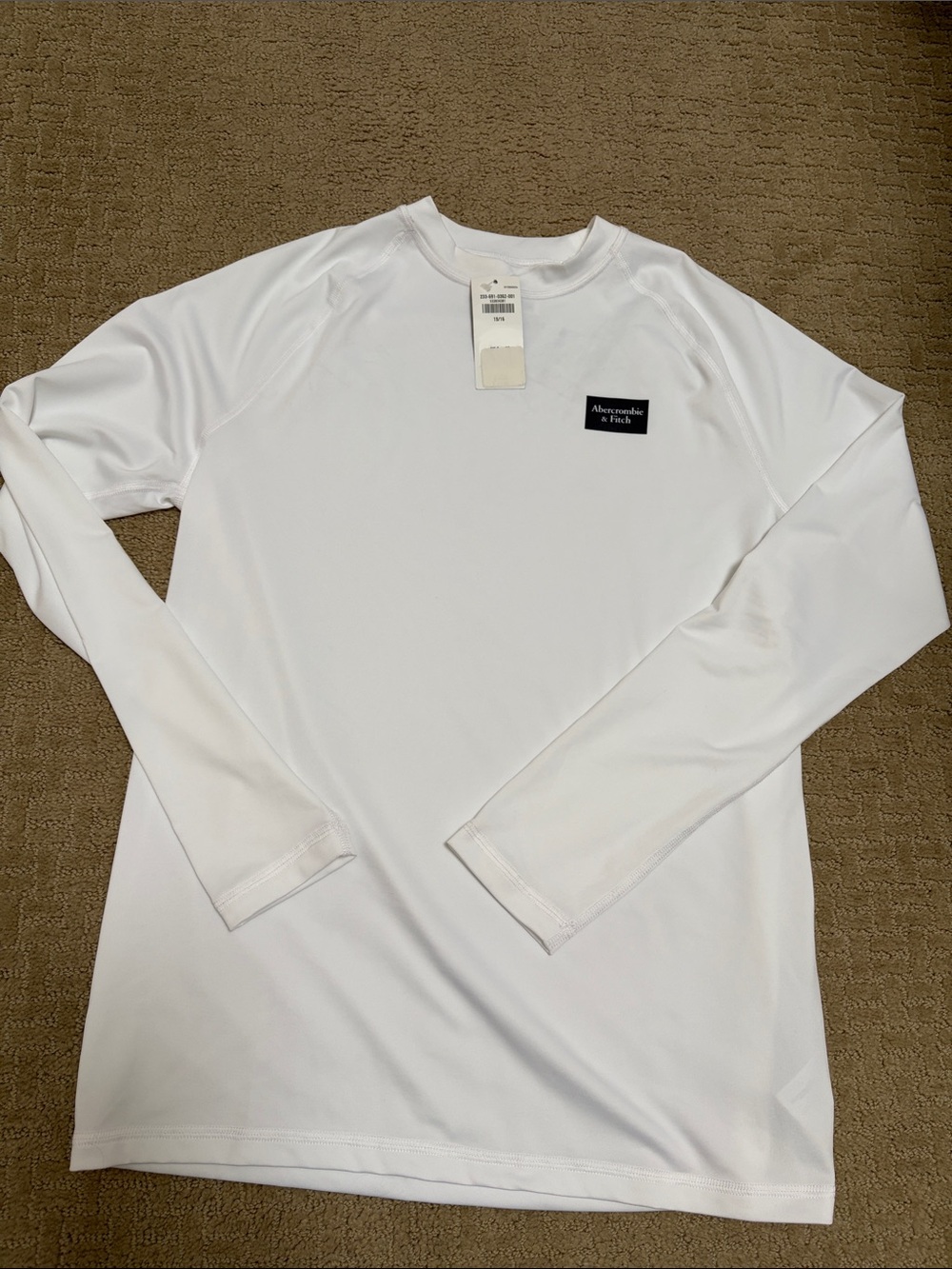 Abercrombie & Fitch boys kids teen White UPF rash guard swim beach nwt new 15-16